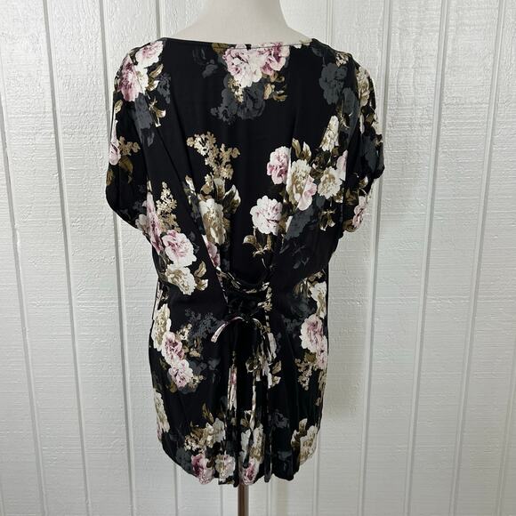 Torrid Top Blouse Whimsigoth Fairy Grunge Office Short Sleeve Women Black Sz 1X - Picture 6 of 8